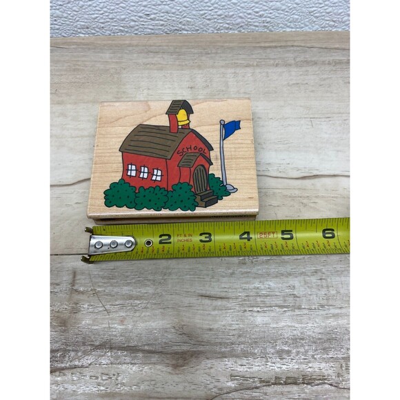 2007 Stampabilities School House Wood Mounted Rubber Stamp - Picture 4 of 6